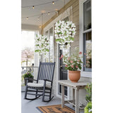 Artificial Bougainvillea Hanging Flowers 2Pcs Uv Resistant Fake Silk Bougainvillea Plant Vine Faux Flowers For Garden Yard Porch Patio Wedding Wall Home Outdoor Decor (White)