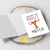 Funny Valentines Day Card For Husband Him, Lovely Valentine’S Day Card For Boyfriend Man, You’Re My Perfect Match Card