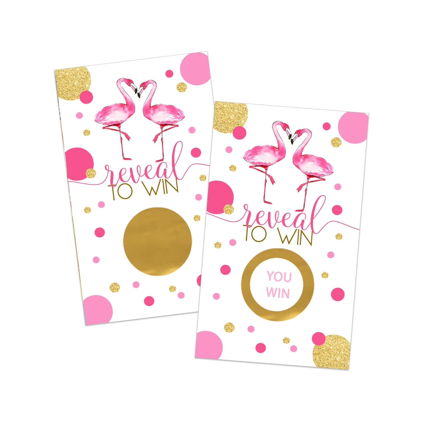 Flamingo Scratch Off Raffle Cards - 30 Pack - Fun Bridal Shower Games For Wedding Activities, Lottery Tickets & Door Prizes - Pink And Gold Theme