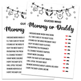 Guess Who Mommy Or Daddy Baby Shower Game, Gender Reveal Party Supplies, Baby Shower Decorations, Baby Shower Party Games Supplies & Activities, 30 Game Cards Included