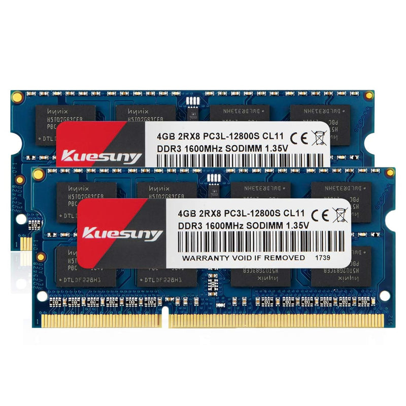 8Gb Kit (2 X 4Gb) Ddr3-1600 Sodimm, Ddr3L Pc3-12800 Cl11 Non Ecc Unbuffered 20