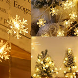 Christmas Snowflake Lights Indoor, 40 Leds,6 M/19.69 Ft, 2 Light Modes,Battery Operated Snowflake String Lights,Snowflak