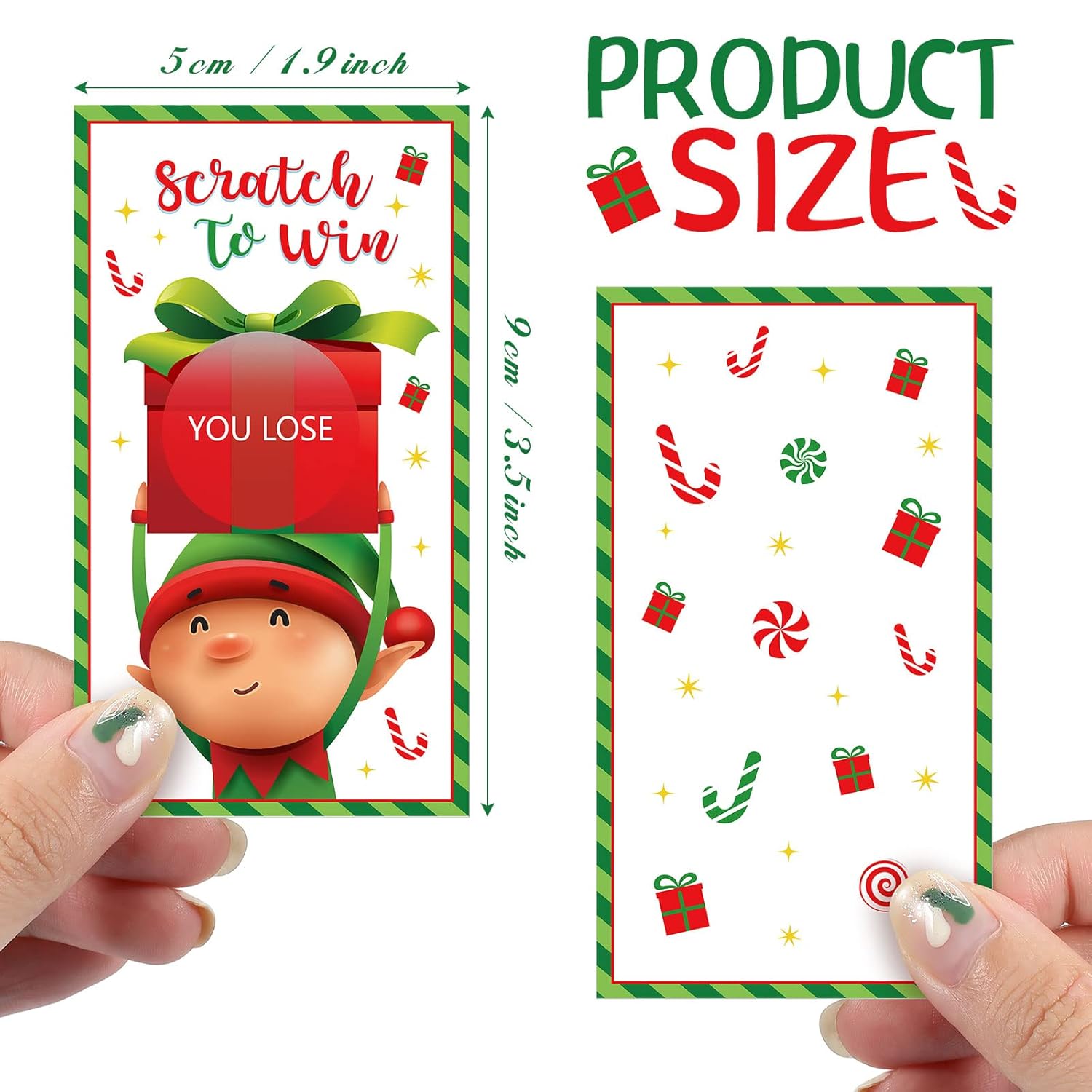 60Pcs Christmas Scratch Off Cards Elf Christmas Game Elf Xmas Scratch Off Game Cards For Winter Holiday Party Games Teacher Reward Blank Gift Certificates Supplies