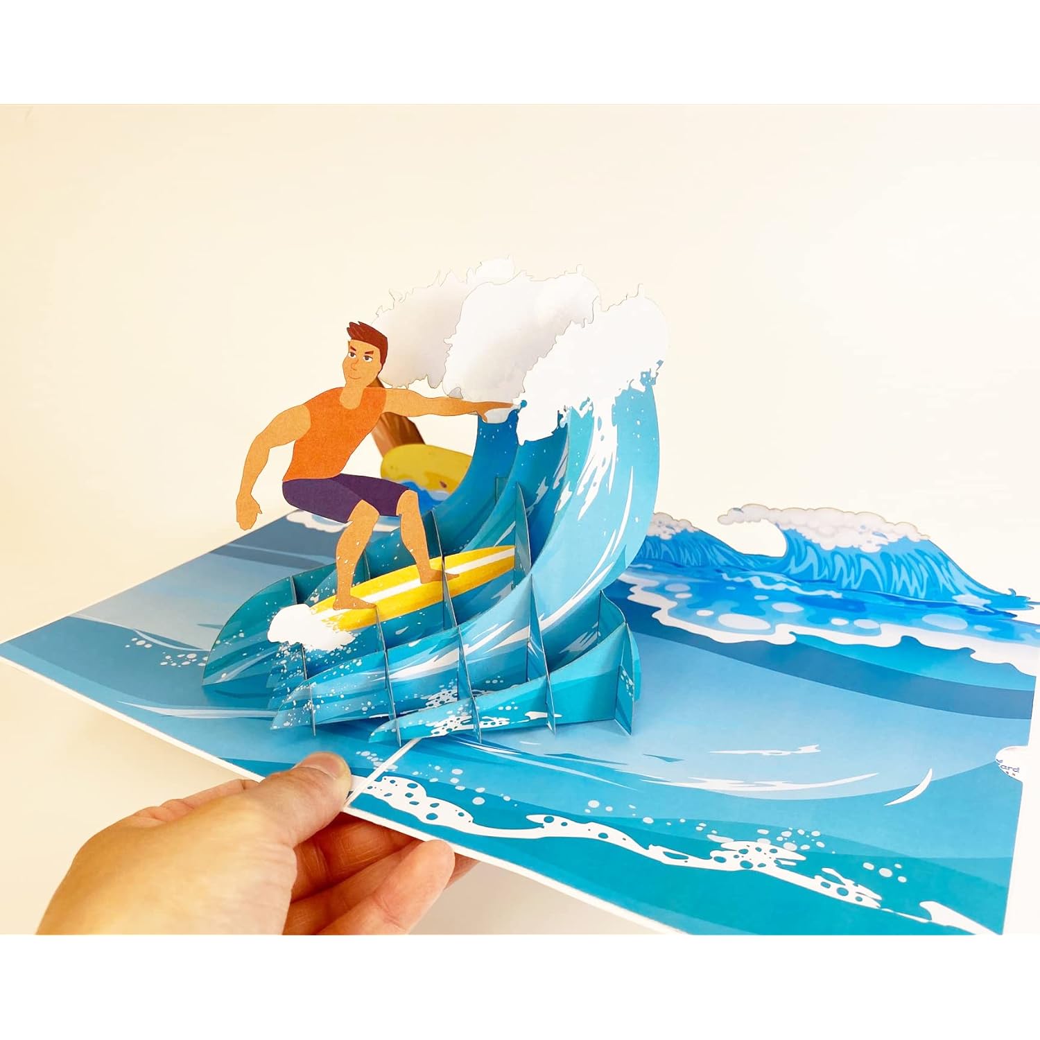 Surfer Pop Up Birthday Card - Surfing, Ocean, Happy Birthday, Just Because, Special Days, Retirement, Graduation, Friendship,Anniversary Card, Unique Gifts For Men, Women