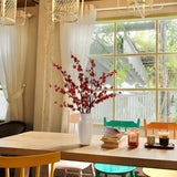 4Pcs Cherry Blossom Flowers Artificial, Fake Silk Cherry Blossom Branches Tall Peach Blossom Flower Stems Arrangement For Wedding Home Office Party Decoration (Red-2)