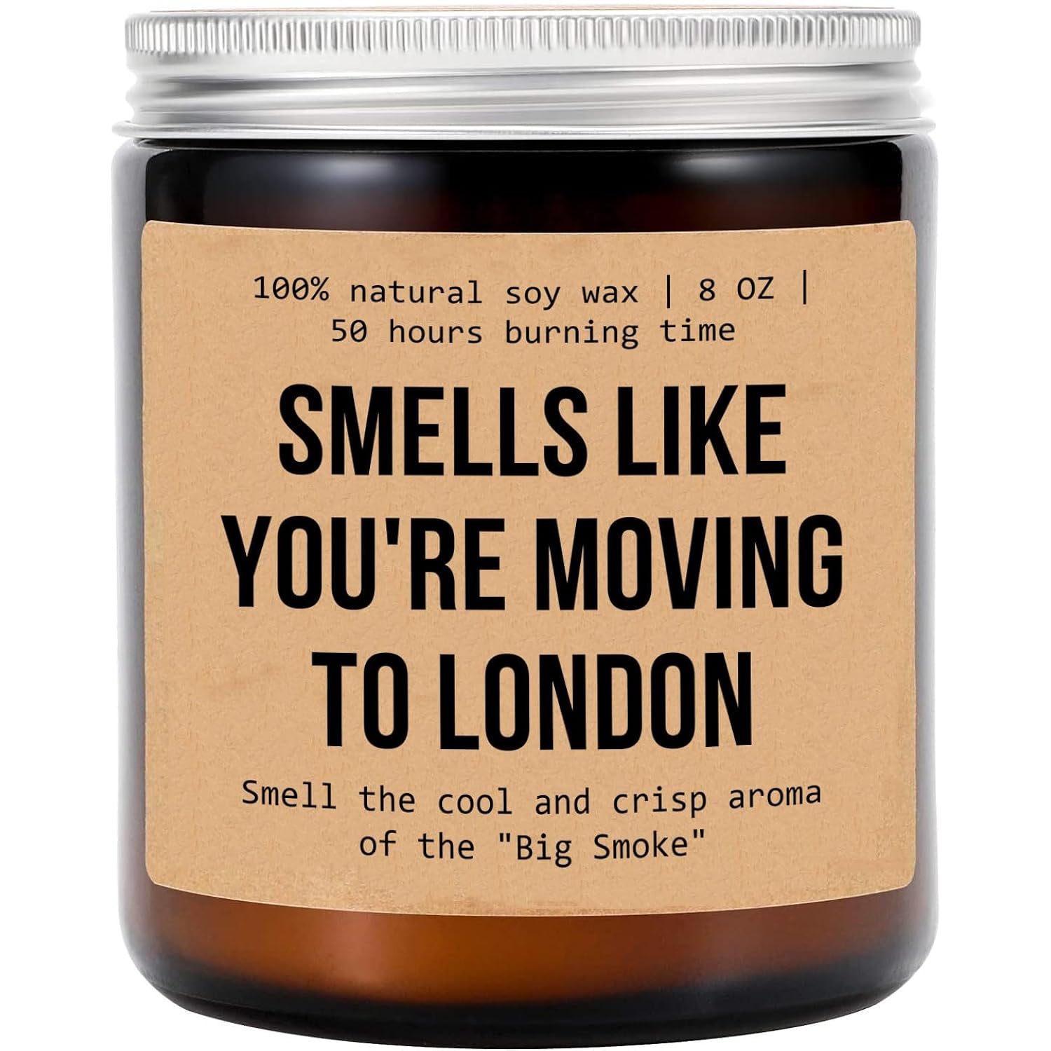 Smells Like You'Re Moving To London England Candle - Moving To London Gift - London Moving Gift - Aromatherapy Glass Candle Jar - Non-Toxic Ingredients