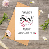 Thank You Card – Simple Cute Gratitude Card With Envelope, 5"X7" Folded Thankful, Blank Inside Greeting Card For Teacher, Boss, Coworker, Mom, Dad, Friend, Him, Her, Doctor, Mom, Dad, Bridesmaids, Groomsmen