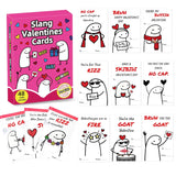 Slang Valentines Day Cards For Kids, 48 Pack Valentine Cards For Kids Classroom School, Funny Slang Greeting Cards For Boys Girls Classroom Prizes Exchange Gifts