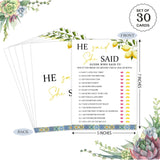 Blue Tiles And Lemons He Said She Said Game For 30 Guests With Game Cards, Lemons Bridal Shower Game, Modern Bridal Shower Decorations, Wedding Shower Or Bachelorette Party Supplies - 02