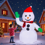 3Ft Christmas Inflatable Outdoor Decorations Snowman With Red Hat, Blow Up Yard Decorations With Built-In Led Lights For