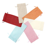 10Pcs Burlap Wine Bags With Drawstring Cream Pouches Jute Wine Bottle Bags For Wedding Party, Birthday, Christmas, Home Storage(6.29 X14.17Inches)