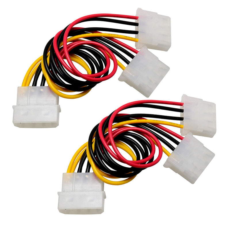 4 Pin Y-Splitter Ide Extension Adapter 2Pcs 20Cm/7.9Inch 4-Pin Molex Male To D