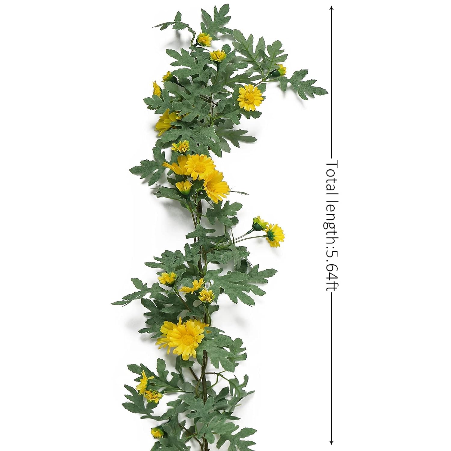 Artificial Daisy Garland Decorative Fake Flower Vine Hanging 5.6Ft Silk Flower Greenery For Home Garden Outdoor Ceremony Wedding Arch Floral Decor