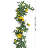 Artificial Daisy Garland Decorative Fake Flower Vine Hanging 5.6Ft Silk Flower Greenery For Home Garden Outdoor Ceremony Wedding Arch Floral Decor