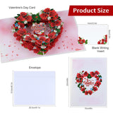 Valentines Day Card - 3D Red Roses Pop Up Valentines Cards With Envelope - Valentine'S Day Gift Love Card For Him Her Husband Wife Boyfriend Girlfriend