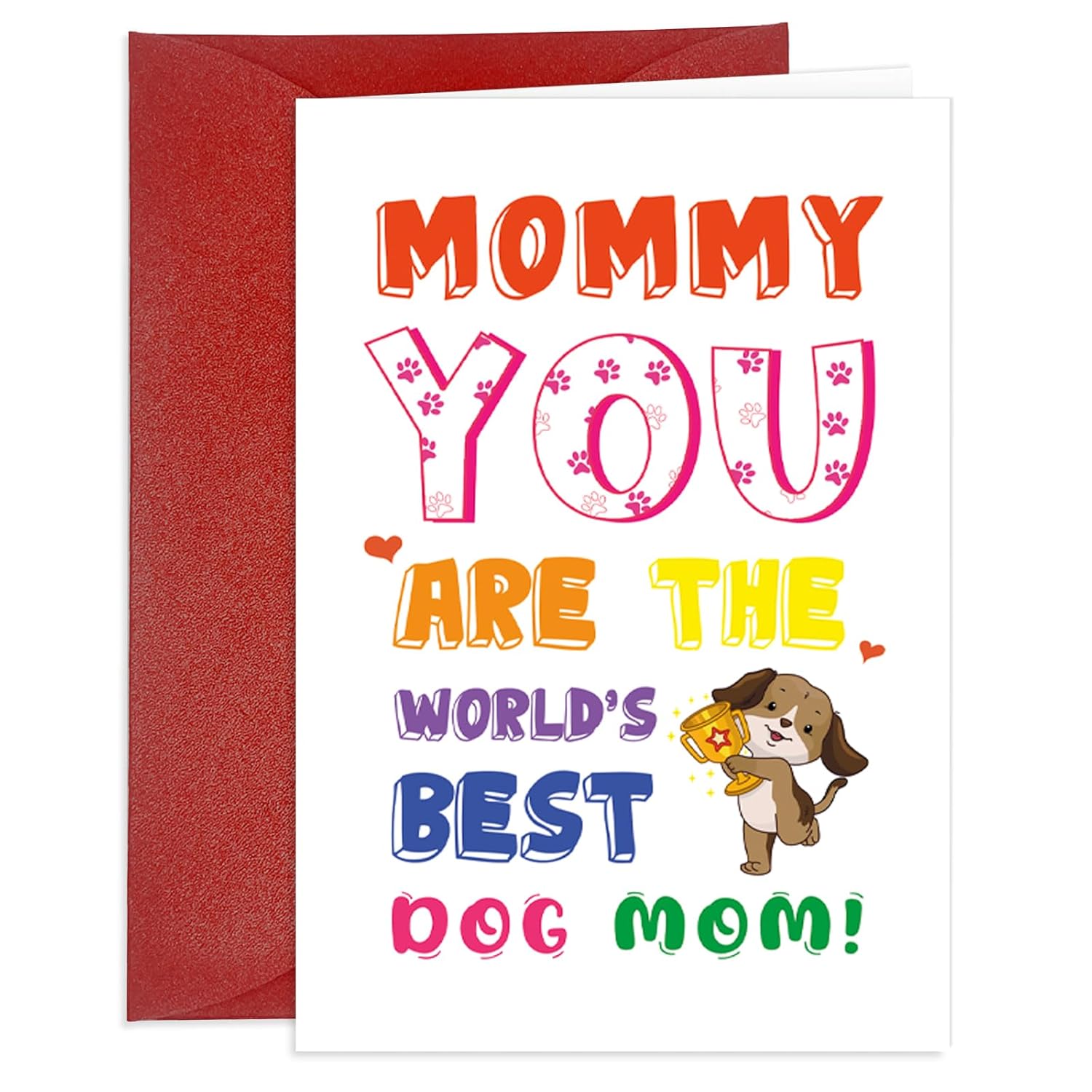 Henyinshen Best Dog Mom Card Mother'S Day Card From Dog For Mom Happy Mothers Day Greeting Cards With Envelope Best Dog Mommy