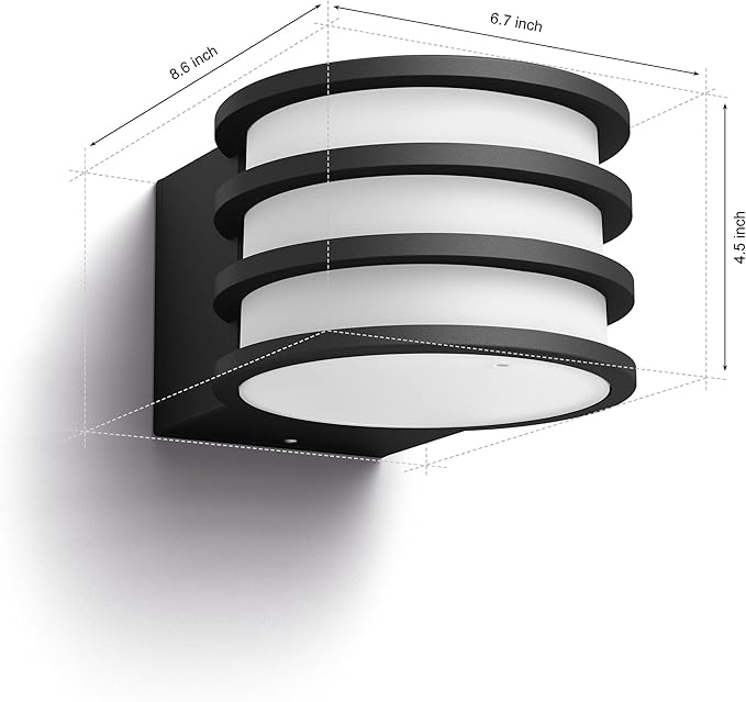 Lucca Outdoor Smart Wall Light Black E26 Color Changing LED 2 Pack Weatherproof App & Voice Control