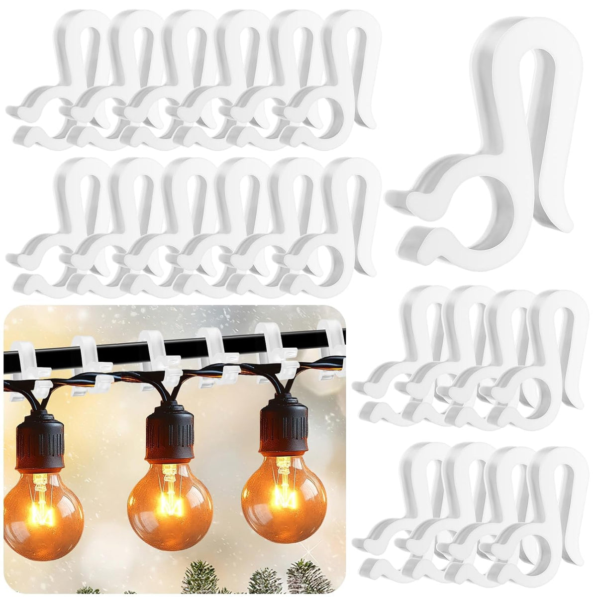 Holiday Light Clips,150 Pcs Holiday Light Clips Outdoor Lights Hooks For Christmas Party Light Strings Outdoor Hang Gutter Hooks Halloween Decoration?C?