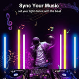 2 Pack 3FT RGB Tube Light Bars with Stands 5000mAh Battery Remote Control DJ Photography Lights