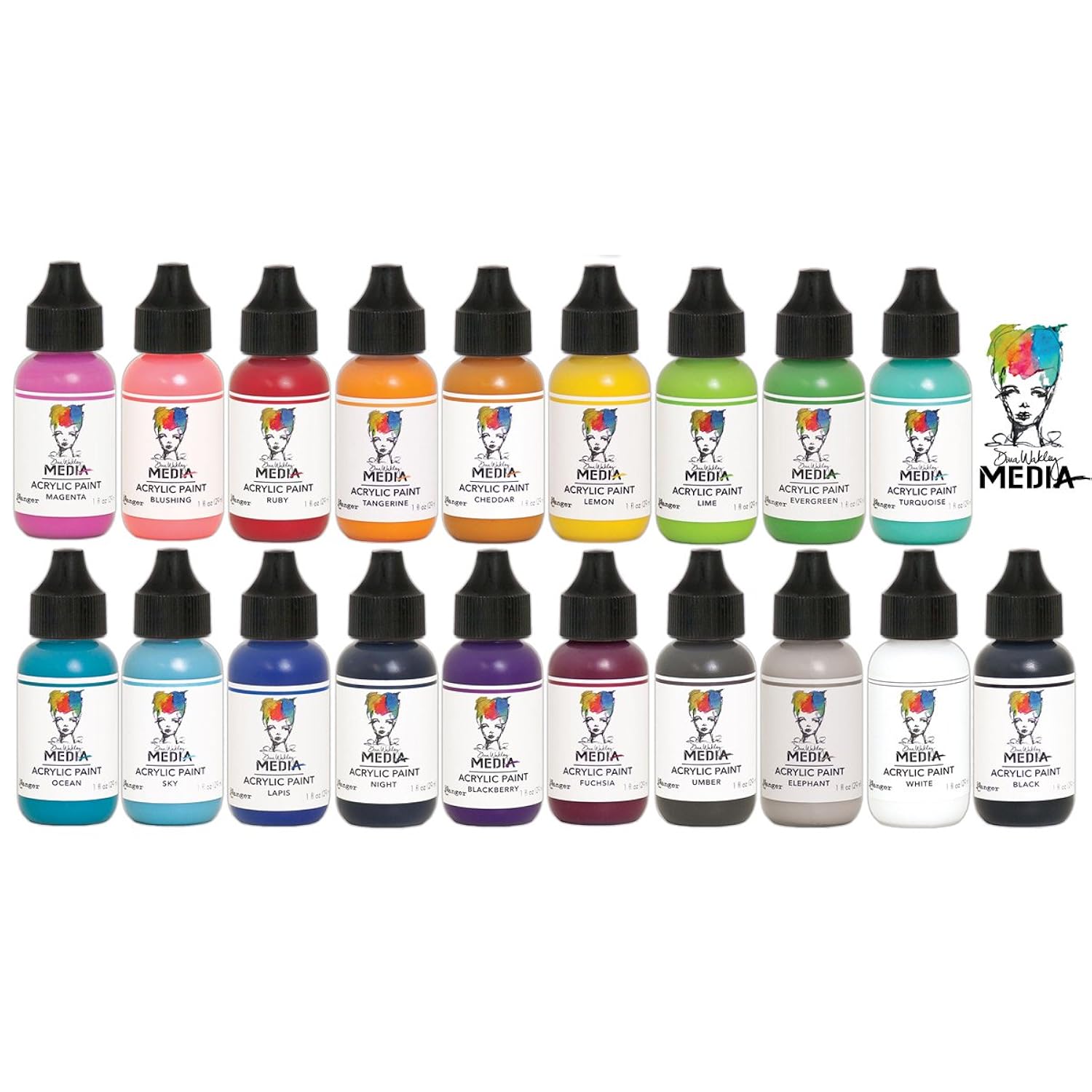 Special Bundle Ranger-Dina Wakley-Heavy Body Acrylic Paints-(1 Oz) 19 Colors