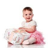 Girls 1St Birthday Wrapping Paper - 4 Jumbo Sheets, 28 * 40 Inches - Pink Bunny Floral Happy Birthday Gift Wrap, Perfect For First Birthday'S Party Or Baby Shower