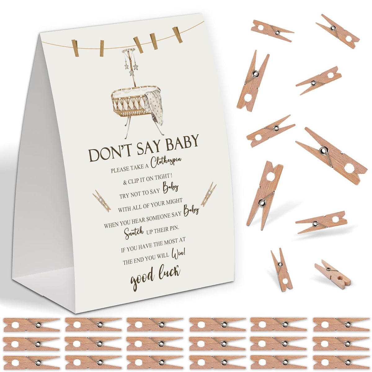 Neutral Boho Shower Decorations,Don'T Say Baby Baby Shower Game,Gender Neutral Baby Shower Decorations,Small Clothespin Game,Baby Shower Ideas,Baby Shower Games 50 Guest,Fall Party Games