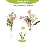 Daisy Flowers Artificial (144 Blooms), 12 Bundles Fake Wildflowers For Outdoor Planters, Faux Plants With Silk Daisies For Front Porch Garden Patio Home Aesthetic (Pink And White Gradient)