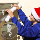 Christmas Light Clips Omni All-In-One Outdoor Gutter Shingles Clips 100 Pieces Holiday Hanger Hooks Compatible With C9 C7 For Roof, Roof Ridge Line, Fence (Transparent)