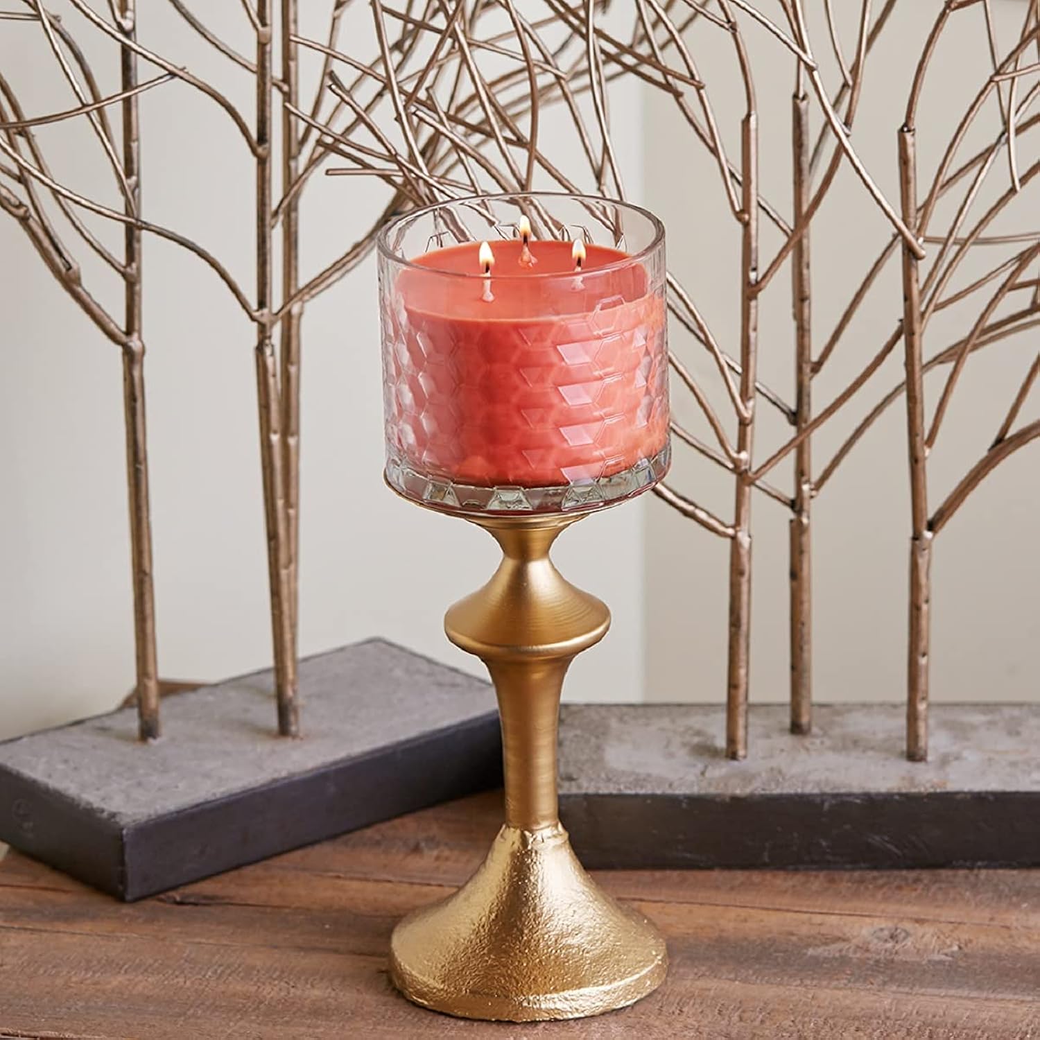 Root Candles Fall Scented Candles Honeycomb Glass Premium 3-Wick Handcrafted Beeswax Blend Candle, 12-Ounce, Pumpkin Spice