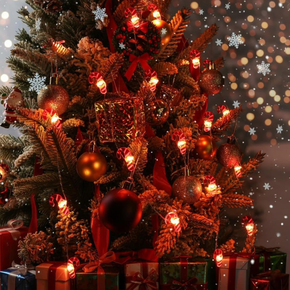 2 Pack Battery Operated Christmas Tree Decorations Fairy String Lights?7Ft 20 Leds Candy Cane String Lights For Home Par