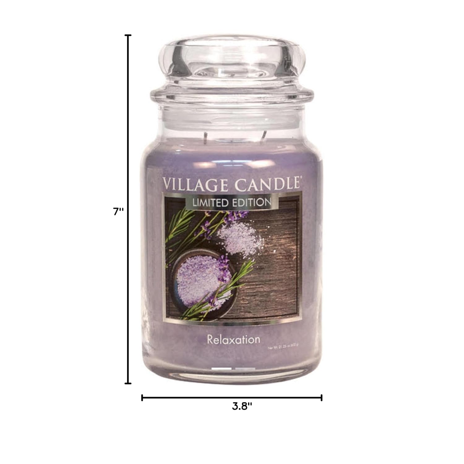 Relaxation Spa, Large Glass Apothecary Jar, Scented Candle 21.25 Oz