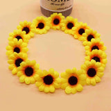 100Pcs Yellow Sun Flower Heads Decorations,Artificial Mini Daisy Decorative Flower,Sunflower Decorative Fabric Flowers,Craft Floral Embellishments For Diy Crafts Wedding Floral Arrangements