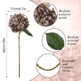 8 Pcs Coffee Brown Hydrangea Artificial Flowers 18 Inch Valentines Faux Hydrangea Flowers With Stems Fake Bouquet Bulk Realistic Floral For Spring Summer Wedding Home Table Indoor Decoration