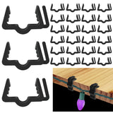 Christmas Light Hangers Clips 7/8 Inch Fascia Board Clips Hooks Deck Light Clips Holiday Light Clip For Christmas Decoration Roof Gutter Fence In Thickness From 3/4" To 7/8" (Black, 30Pcs)