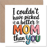 Mom Birthday Card - No Better - Happy Birthday Card For Mom From Son Daughter, 5.7 Inch No Better Bday Greeting Cards