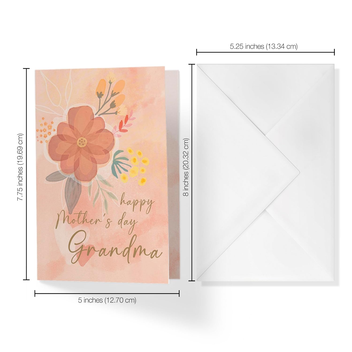 Mothers Day Card For Grandma| Painted Purple Flower | Your Card Helps Animals In Need | 5”X7.5” | Single Card + Envelope | Female Owned Small Business Made In Usa | Mddgma3