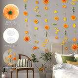 6 Pcs Artificial Flowers Garlands Hanging Decorations,35.4Ft Flower Garlands Hanging Wildflower Wall Backdrop For Home Garden Spring Summer Wedding Party Arch Wall Fall Decor(Orange)