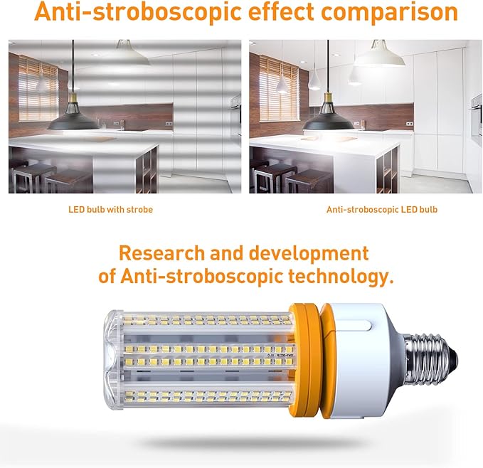 LED Corn Light Bulb 2 Pack 60W 600W Equivalent 7500 Lumens E26 Cool Daylight Indoor Outdoor High Brightness