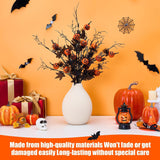 5Pcs Halloween Decorations Indoor, 19.5Inch Artificial Pumpkin Maple Leaf Floral Stems Halloween Branches Decoration, For Home Vase Arrangement Decor - Black.
