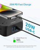Surge Protector Power Strip with 8 Outlets 3 USB Ports 1 USB C 2000J 5FT Flat Plug Extension Cord
