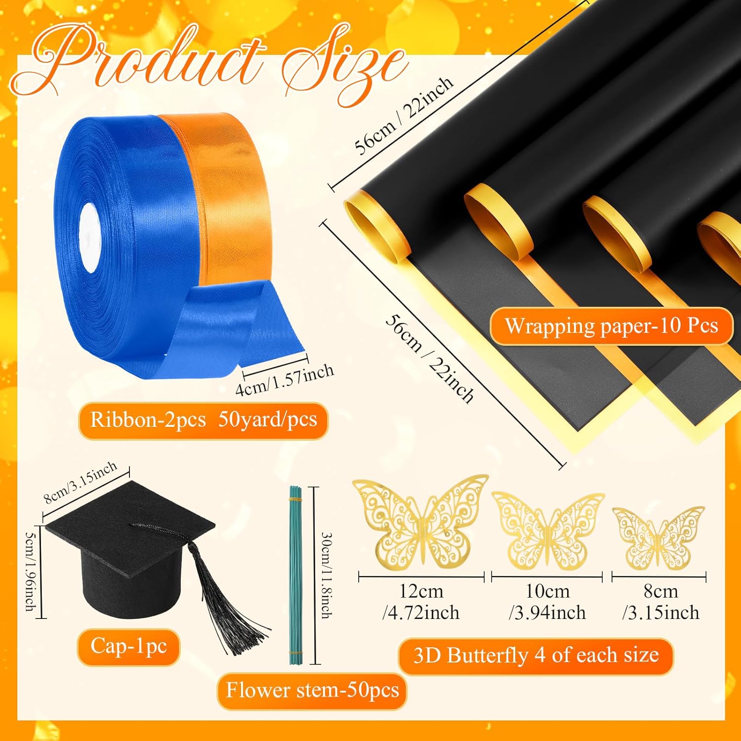 75Pcs Valentines Day Flower Flower Wrapping Paper Bouquet Kit For Gifts 2026 Diy Fake Roses Flowers Bouquet Ribbon Artificial Rose Floral Paper With 3D Crown Butterfly Decor For Craft(Black 1)