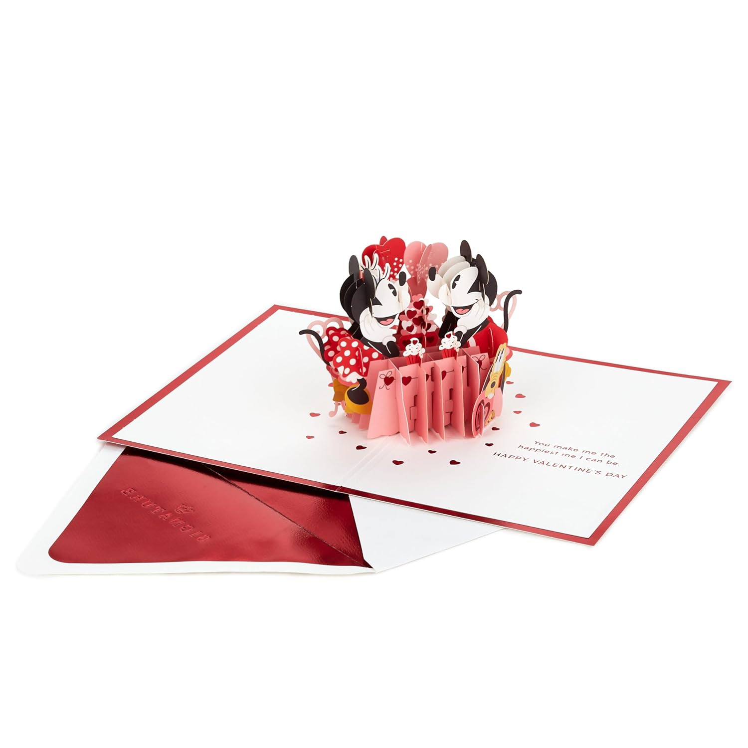 Hallmark Disney Valentines Day Card Pop Up Card (Mickey & Minnie) Signature Paper Wonder 3D Card for Husband, Wife, Boyfriend, Girlfriend