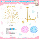 Gender Reveal Fingerprint Tree Boy Or Girl Party Ideas Baby Shower Guest Book Party Game Gender Reveal Decoration Supplies Baby Shower Sign In For He Or She Keepsake(Classic)