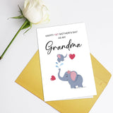 Cute Elephant First Mother'S Day Card For Grandma, Sweet 1St Mothers Day Card From Grandchild, Happy 1St Mother'S Day As My Grandma