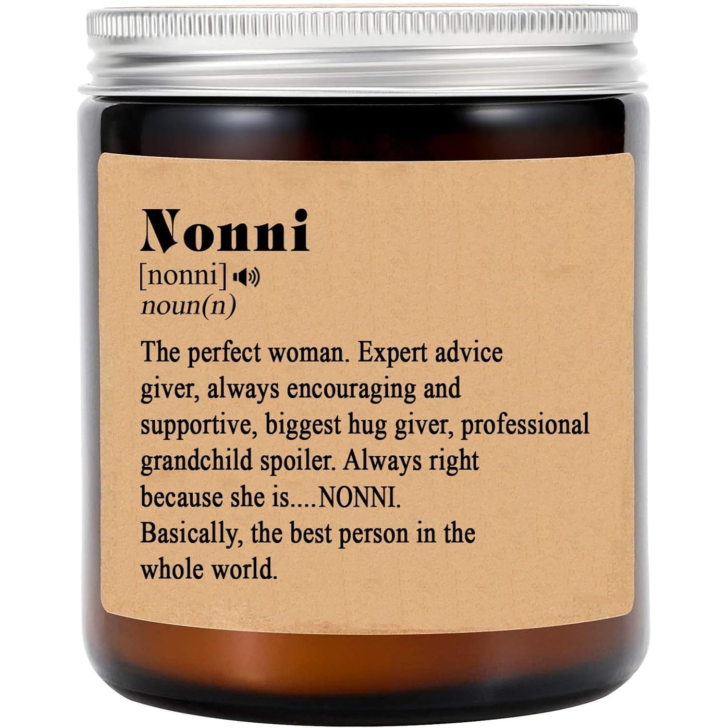 Nonni Noun Candle - Lavender Scented Soy Candle For Home - 8Oz - Modern Grandparent Theme - Mother'S Day Gift