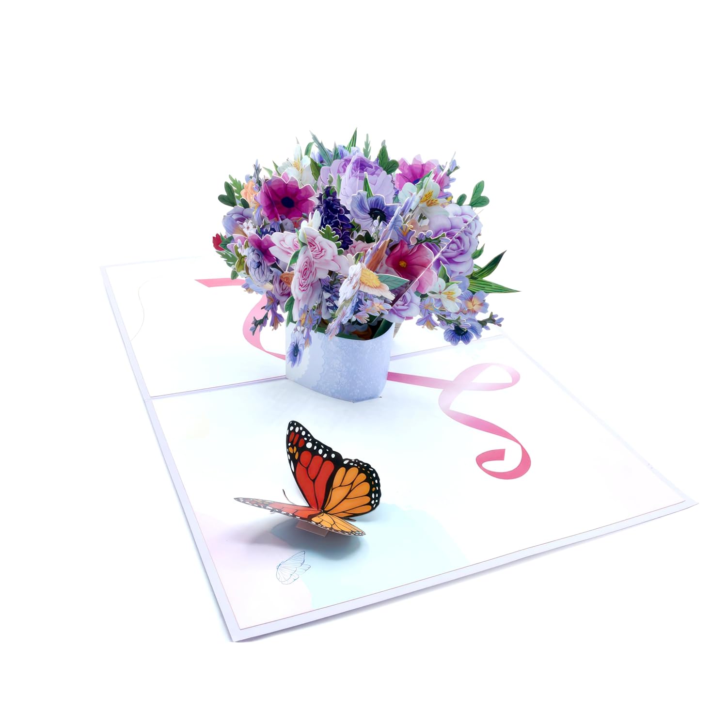 Flower Bouquet Pop Up Card, 3D Blooming Love Greeting Card For Birthday, Mothers Day, Valentines Day, Anniversary, Congratulations, Thinking Of You, All Occassions By