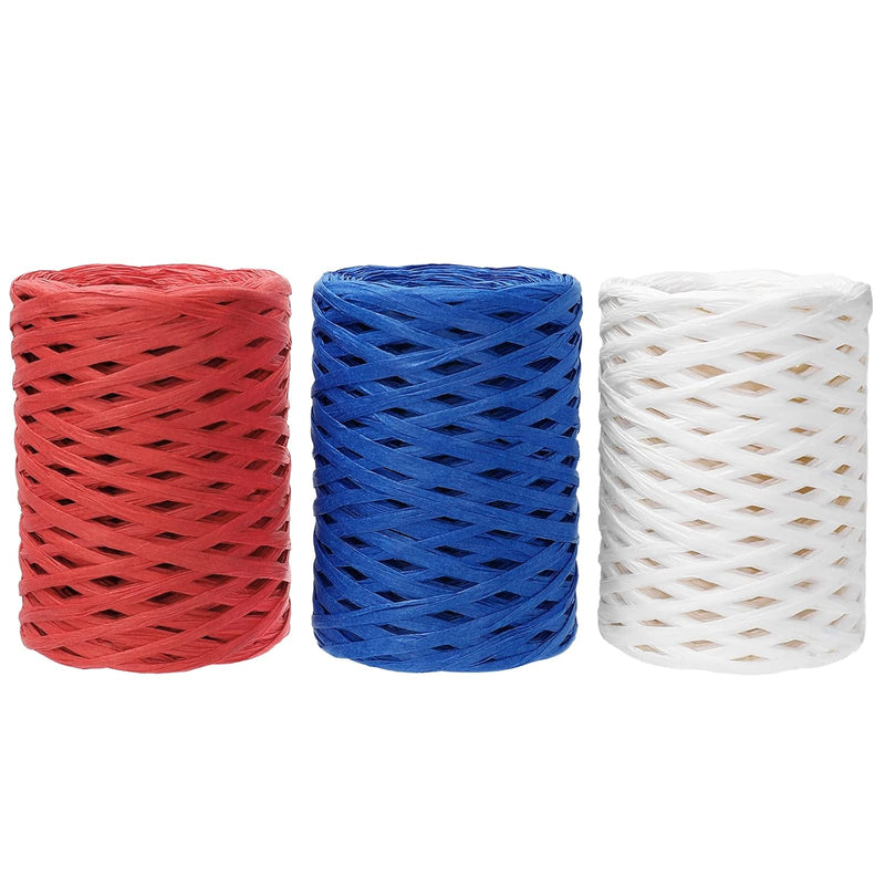 984Ft Independence Day Raffia Ribbon Red Blue White Raffia Paper String Paper