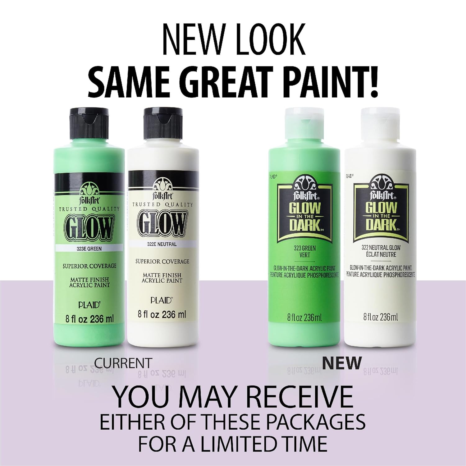 FolkArt glow in the dark Acrylic paint, 8 oz, Neutral 8 Fl Oz