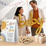 Don'T Say Baby Baby Shower Game, Here Comes The Son Baby Shower Decoration, Boho Sunshine Don'T Say Baby Sign, Fun Baby Shower Games, Clothespins For Baby Shower-Dsba26