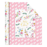 Baby Wrapping Paper - 1 Roll 17” X 33 Ft Baby Shower Wrapping Paper Pink Floral Gift Wrap Reversible New Born Girls 1St Birthday Present Packing Cute Foot Prints Design